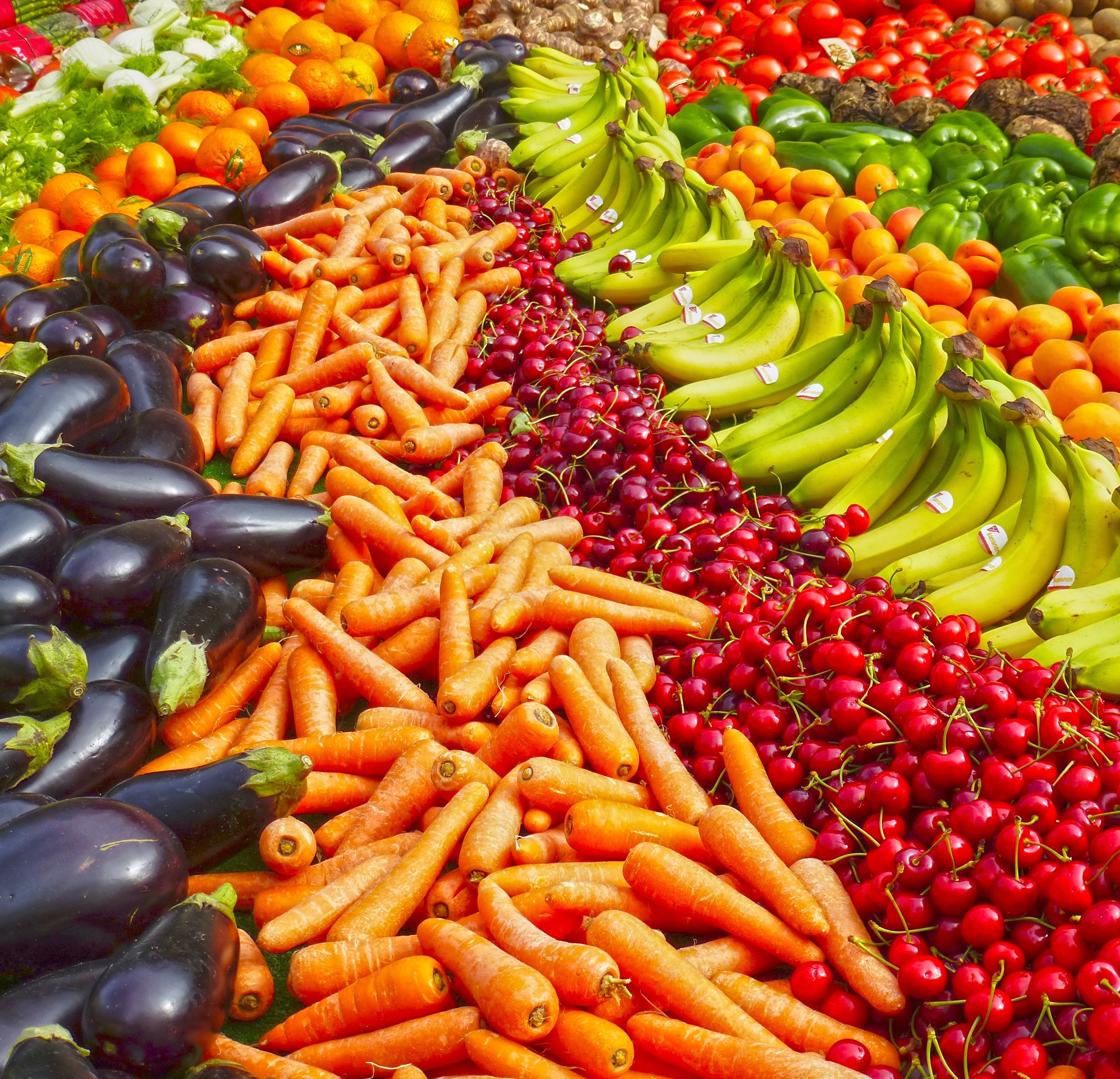 El color de las frutas y vegetales